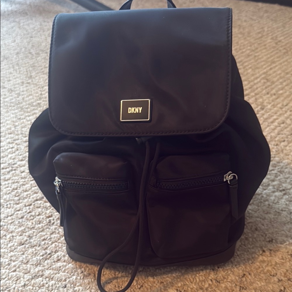 DKNY Black Backpack with Classic Design and Structured Shape